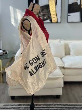 Elevated Faith We Gon' Be Alright Large Everyday Tote Bag - Off-White